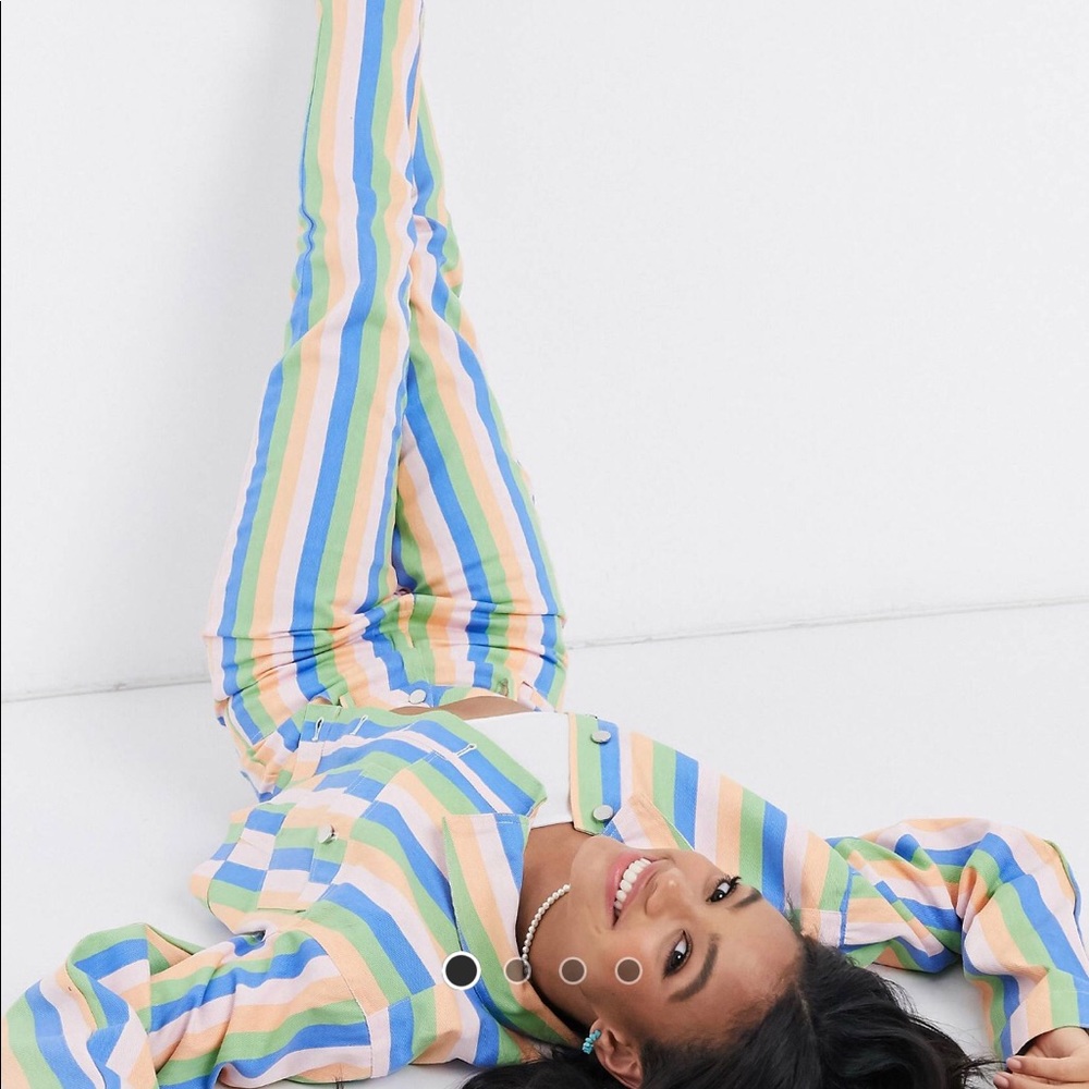 Daisy Street Pastel Rainbow Stripe Mom Jeans